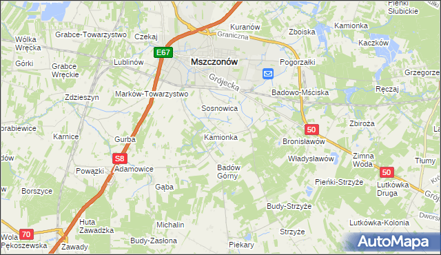 mapa Badowo-Dańki, Badowo-Dańki na mapie Targeo
