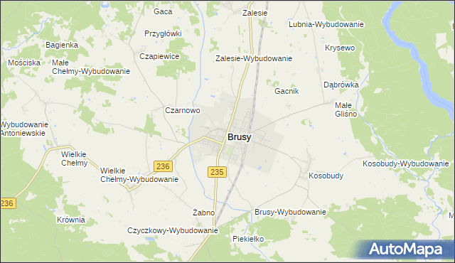 mapa Brusy, Brusy na mapie Targeo