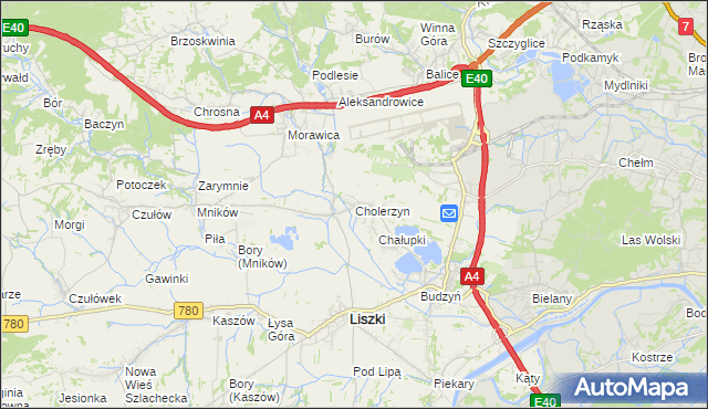 mapa Cholerzyn, Cholerzyn na mapie Targeo