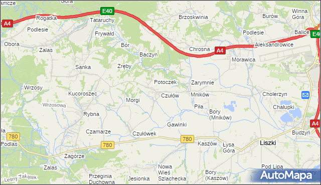 mapa Czułów, Czułów na mapie Targeo