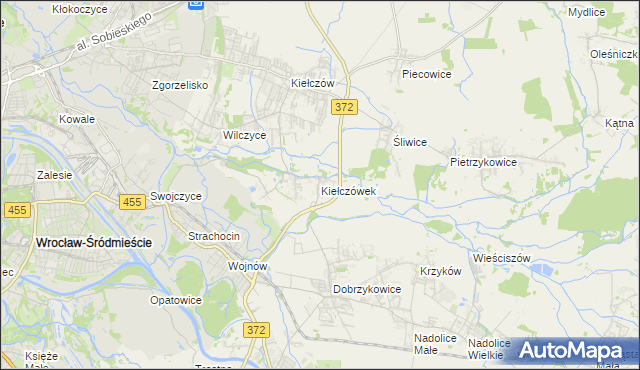 mapa Kiełczówek, Kiełczówek na mapie Targeo