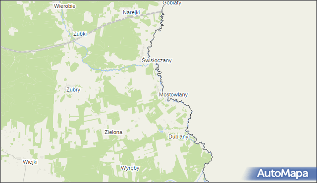 mapa Mostowlany, Mostowlany na mapie Targeo