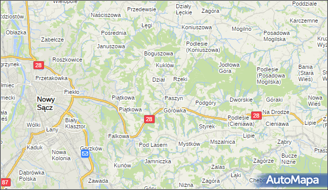 mapa Paszyn, Paszyn na mapie Targeo