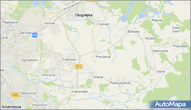 mapa Piecowice, Piecowice na mapie Targeo