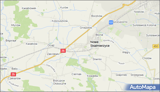 mapa Skalmierzyce, Skalmierzyce na mapie Targeo