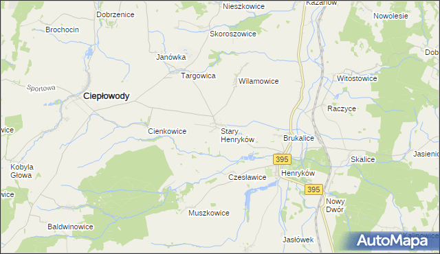 mapa Stary Henryków, Stary Henryków na mapie Targeo