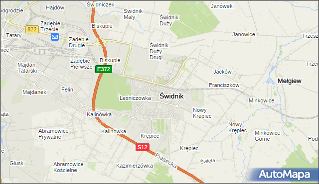 mapa Świdnika, Świdnik na mapie Targeo