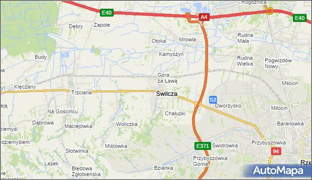 mapa Świlcza, Świlcza na mapie Targeo