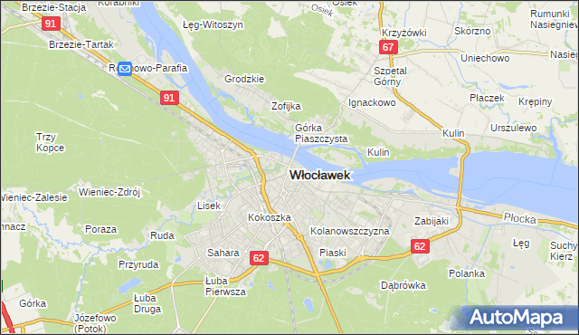 mapa Włocławka, Włocławek na mapie Targeo