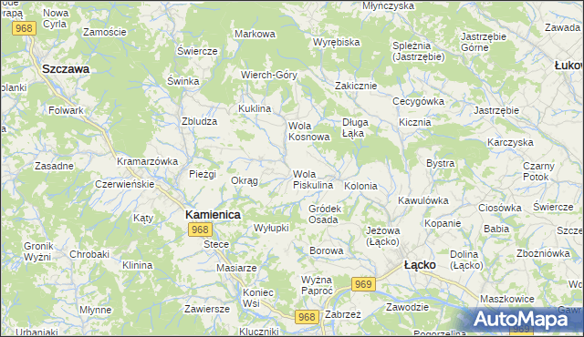 mapa Wola Piskulina, Wola Piskulina na mapie Targeo