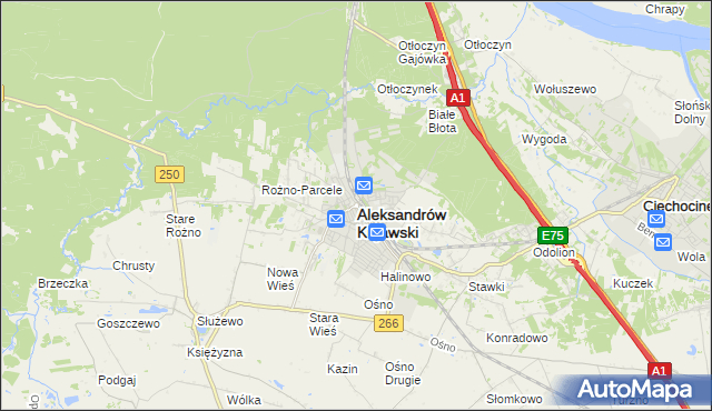 mapa Aleksandrów Kujawski, Aleksandrów Kujawski na mapie Targeo