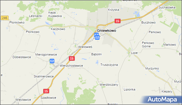 mapa Bąbolin, Bąbolin na mapie Targeo