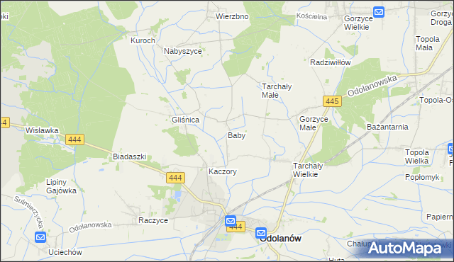 mapa Baby gmina Odolanów, Baby gmina Odolanów na mapie Targeo