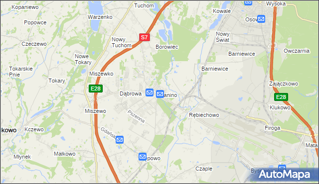 mapa Banino, Banino na mapie Targeo