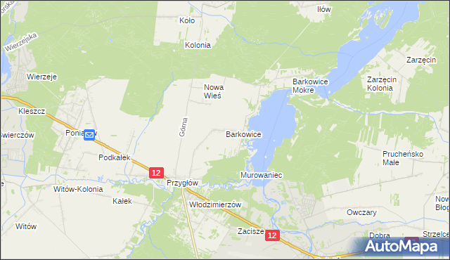 mapa Barkowice, Barkowice na mapie Targeo