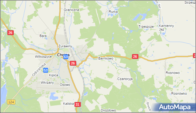 mapa Barnkowo, Barnkowo na mapie Targeo