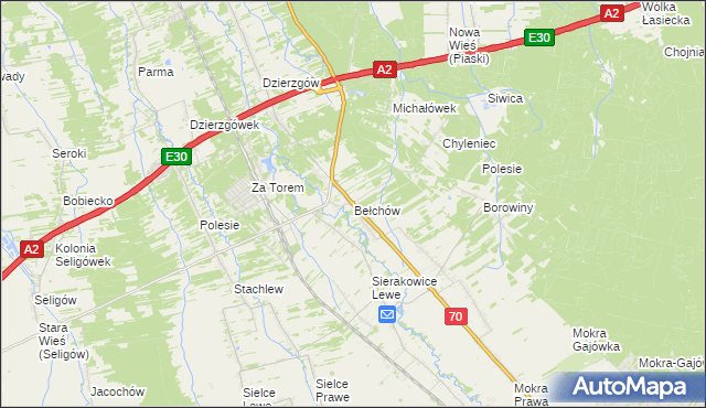 mapa Bełchów, Bełchów na mapie Targeo