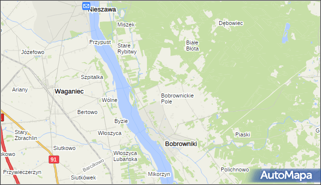 mapa Bobrownickie Pole, Bobrownickie Pole na mapie Targeo