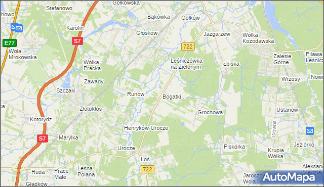 mapa Bogatki, Bogatki na mapie Targeo