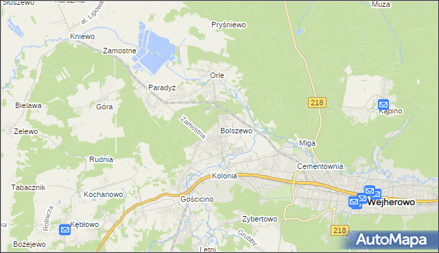 mapa Bolszewo, Bolszewo na mapie Targeo