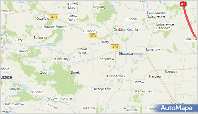 mapa Boryszów, Boryszów na mapie Targeo