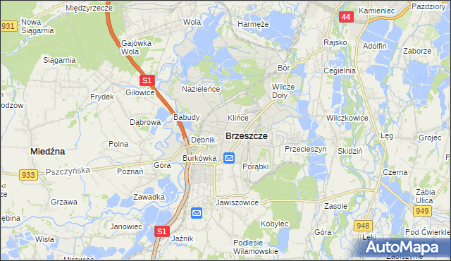 mapa Brzeszcze, Brzeszcze na mapie Targeo