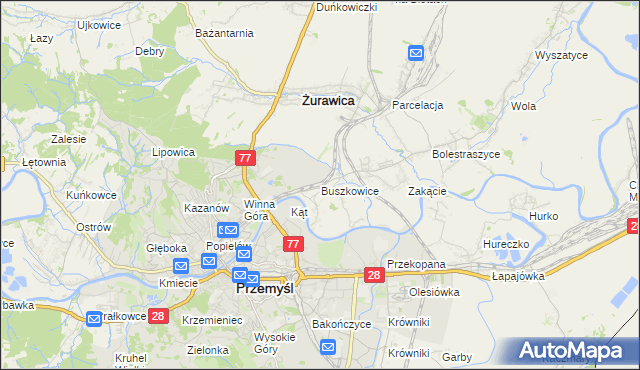 mapa Buszkowice gmina Żurawica, Buszkowice gmina Żurawica na mapie Targeo