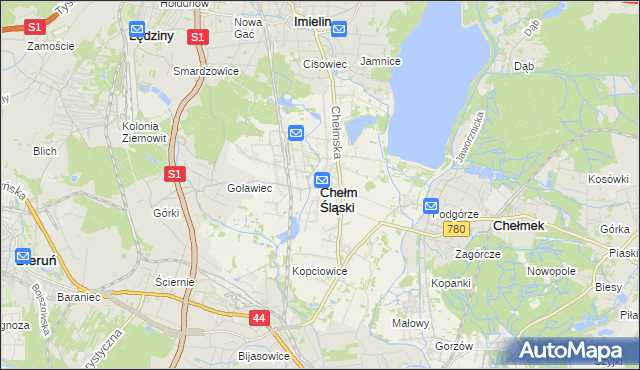 mapa Chełm Śląski, Chełm Śląski na mapie Targeo