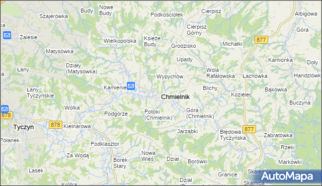 mapa Chmielnik powiat rzeszowski, Chmielnik powiat rzeszowski na mapie Targeo