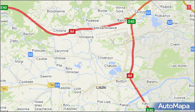 mapa Cholerzyn, Cholerzyn na mapie Targeo