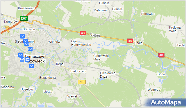 mapa Ciebłowice Małe, Ciebłowice Małe na mapie Targeo