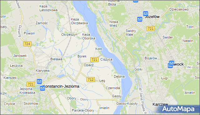mapa Ciszyca gmina Konstancin-Jeziorna, Ciszyca gmina Konstancin-Jeziorna na mapie Targeo