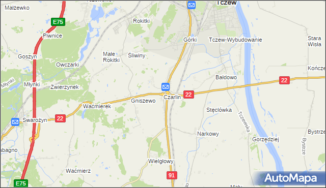 mapa Czarlin, Czarlin na mapie Targeo