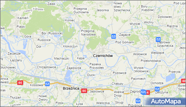 mapa Czernichów powiat krakowski, Czernichów powiat krakowski na mapie Targeo