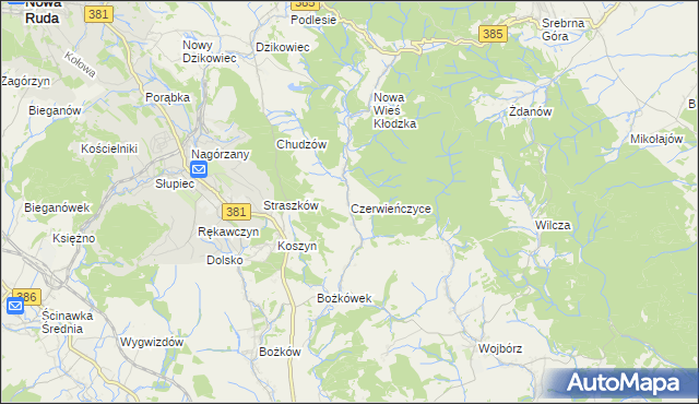 mapa Czerwieńczyce, Czerwieńczyce na mapie Targeo