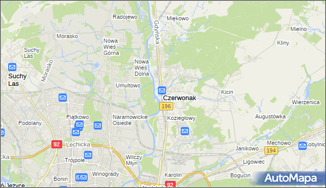 mapa Czerwonak, Czerwonak na mapie Targeo