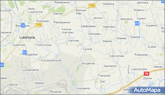 mapa Czulice, Czulice na mapie Targeo