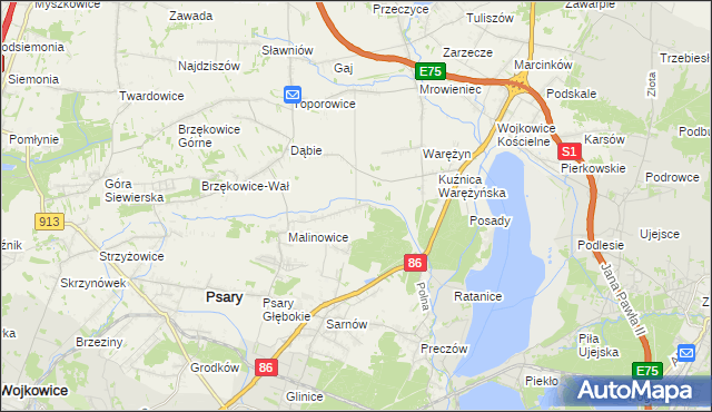 mapa Dąbie Chrobakowe, Dąbie Chrobakowe na mapie Targeo