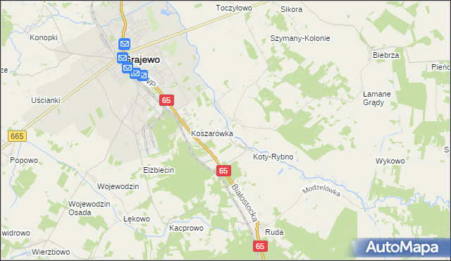 mapa Danówek, Danówek na mapie Targeo