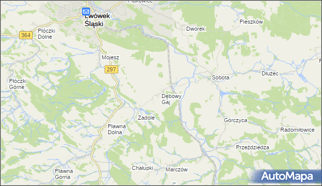 mapa Dębowy Gaj, Dębowy Gaj na mapie Targeo