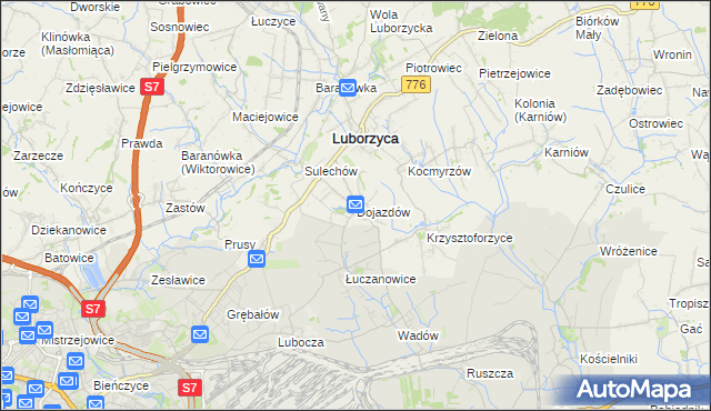 mapa Dojazdów, Dojazdów na mapie Targeo
