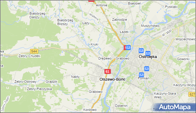 mapa Drężewo, Drężewo na mapie Targeo