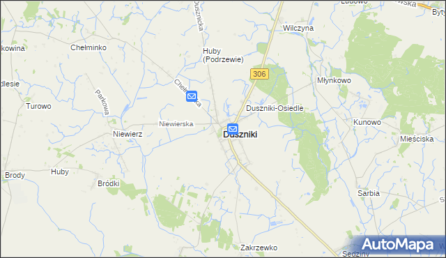 mapa Duszniki powiat szamotulski, Duszniki powiat szamotulski na mapie Targeo