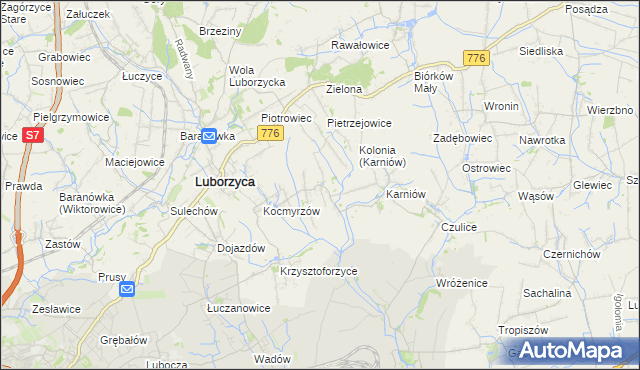 mapa Głęboka gmina Kocmyrzów-Luborzyca, Głęboka gmina Kocmyrzów-Luborzyca na mapie Targeo