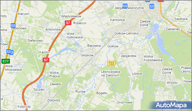 mapa Głosków-Letnisko, Głosków-Letnisko na mapie Targeo