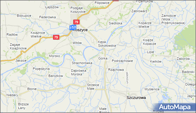 mapa Górka gmina Szczurowa, Górka gmina Szczurowa na mapie Targeo