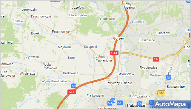 mapa Górka Pabianicka, Górka Pabianicka na mapie Targeo