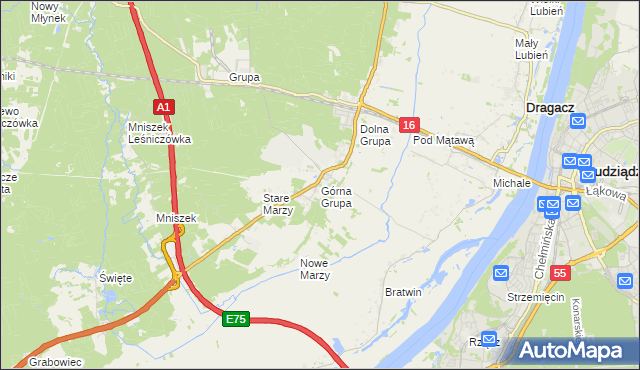 mapa Górna Grupa, Górna Grupa na mapie Targeo