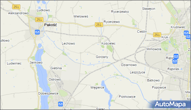 mapa Gorzany, Gorzany na mapie Targeo