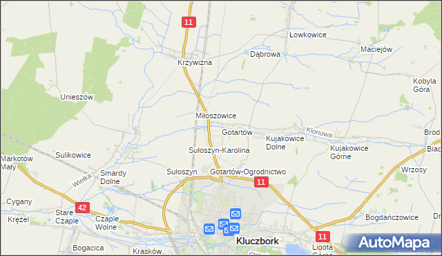 mapa Gotartów, Gotartów na mapie Targeo